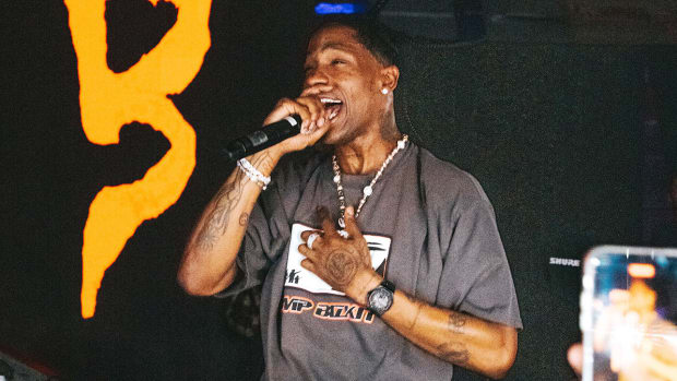 Travis Scott at the Bootsy Bellows x Sports Illustrated Circuit Series After Party.
